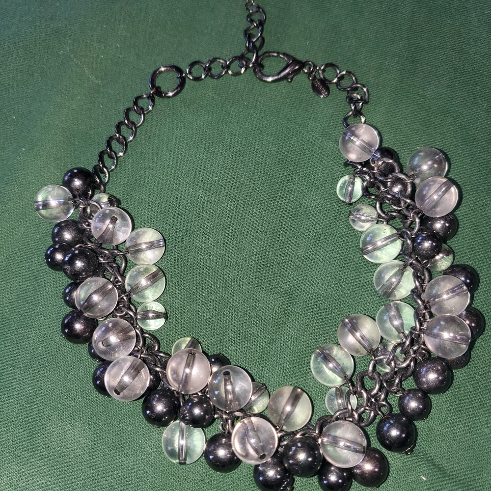 Express Black and Clear Beaded Necklace